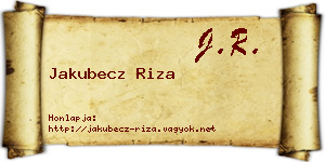 Jakubecz Riza névjegykártya